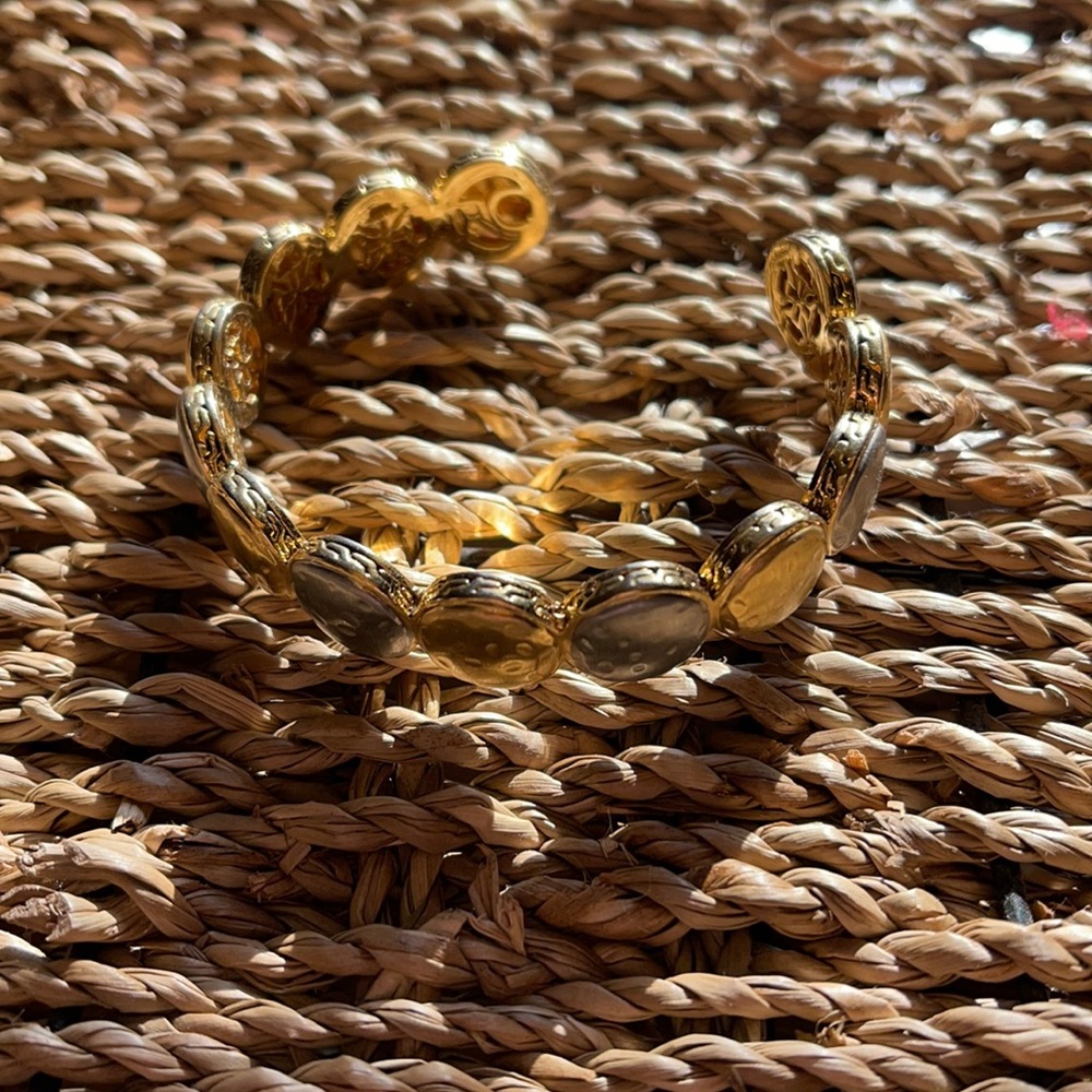 Silver and gold Rustic Cuff